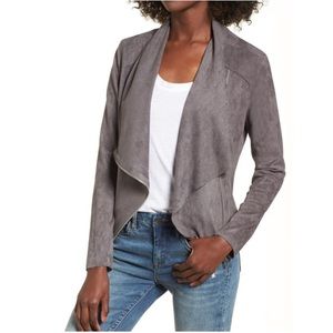 Blank NYC Drape Front Faux Suede Jacket